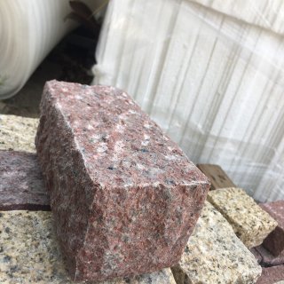 Red granite cobble